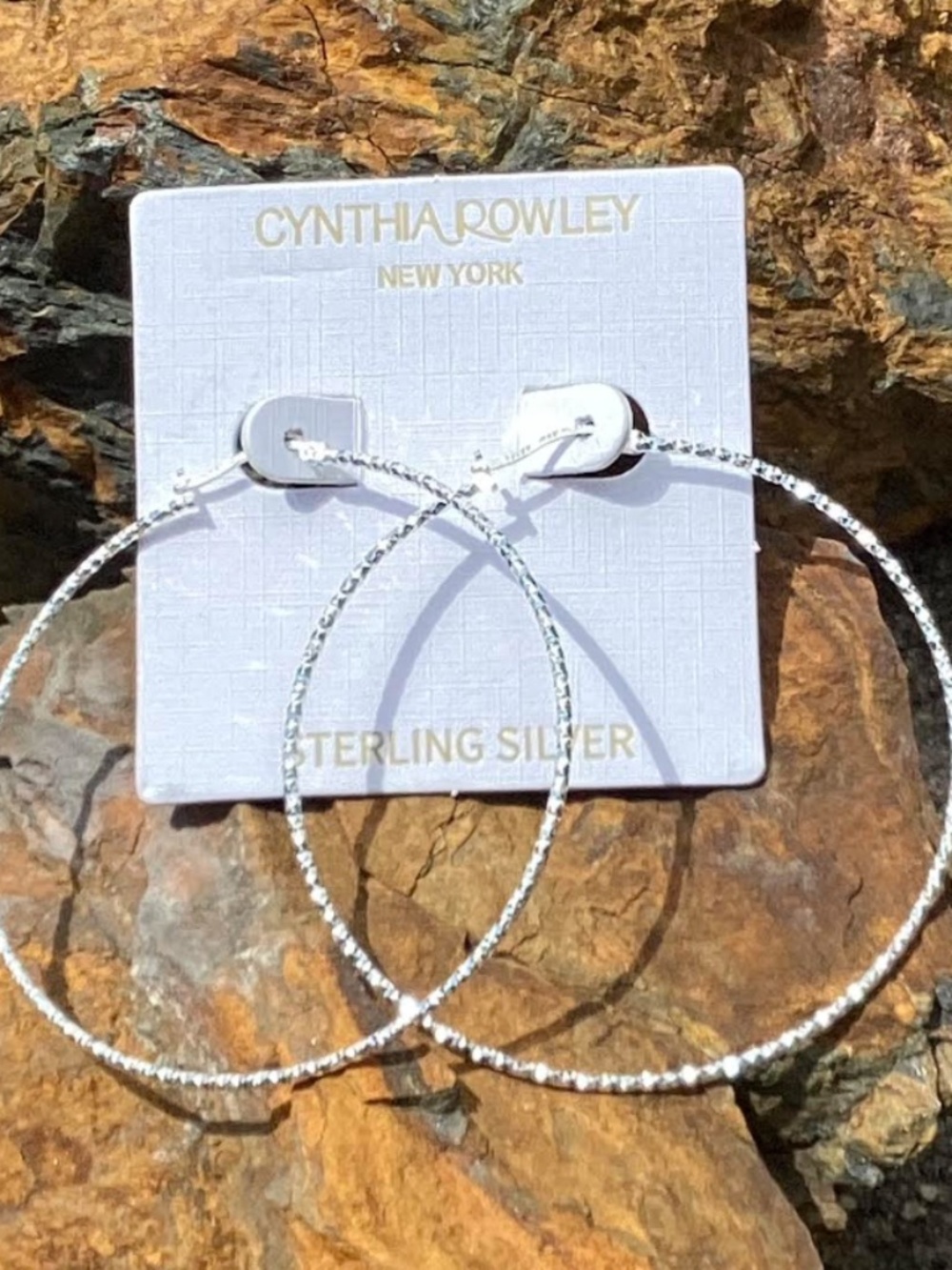Cynthia Rowley Hammered Sterling Silver Hoops, NWT, 2.5''
